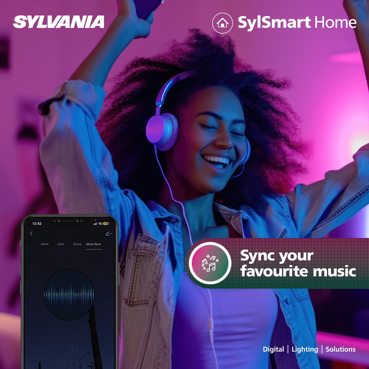 Sylvania SylSmart SylSpot Colour & Tuneable White IP44 Smart Integrated LED Downlight
