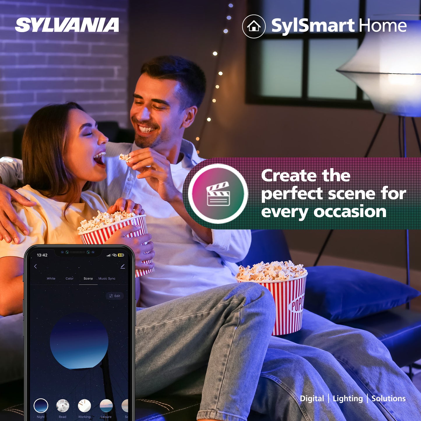 Sylvania SylSmart SylSpot Colour & Tuneable White IP44 Smart Integrated LED Downlight