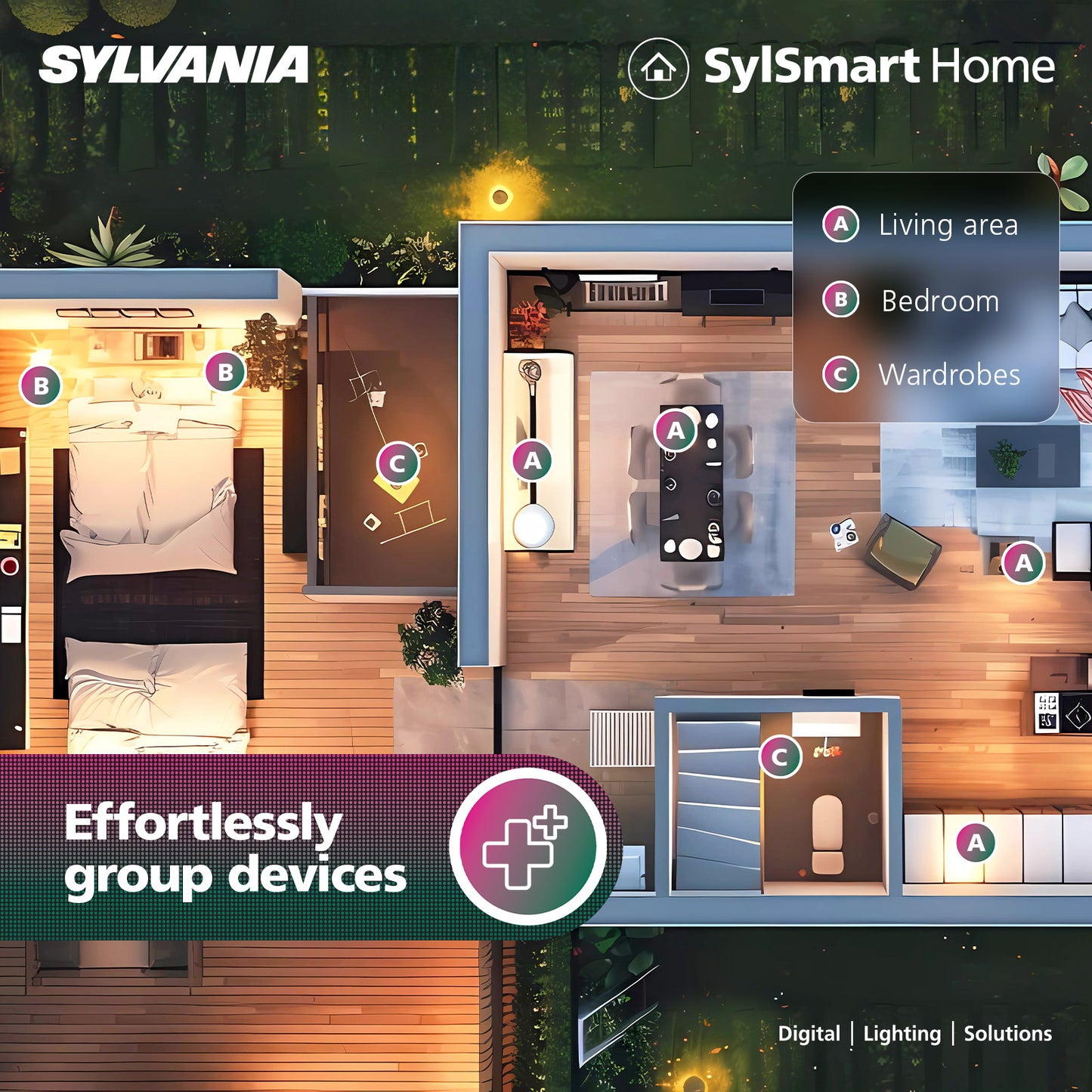 Sylvania SylSmart SylSpot Colour & Tuneable White IP44 Smart Integrated LED Downlight