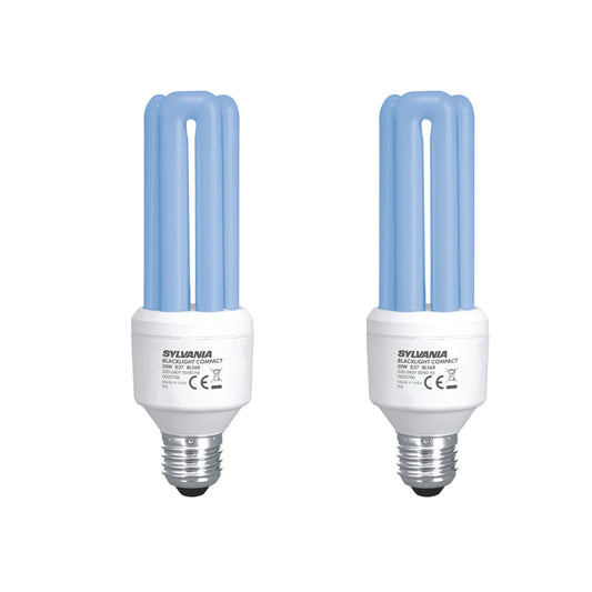 Sylvania Mini Lynx 20W E27 Fly Killer UV-A Black Light Bulb – 2 Pack (BL368 UV-A Technology)
