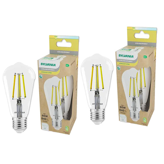 Sylvania Platinum Conical ST64 Retro E27 Ultra-Efficient Warm White 4W A-Class LED Bulb - 2 Pack