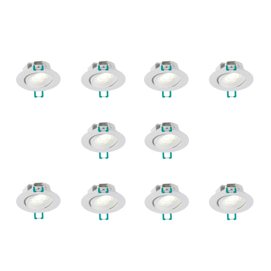 Sylvania SylSpot Neos IP44 rated 4.8W Adjustable Recessed LED Spotlight - 10 Pack
