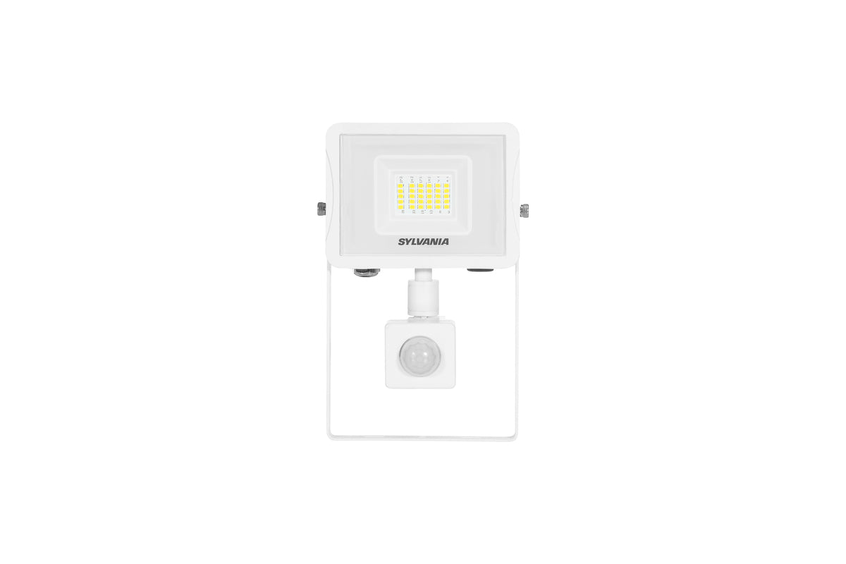 Sylvania SylFlood 18W IP65 White Outdoor LED Floodlight with Motion Sensor - Twin Pack