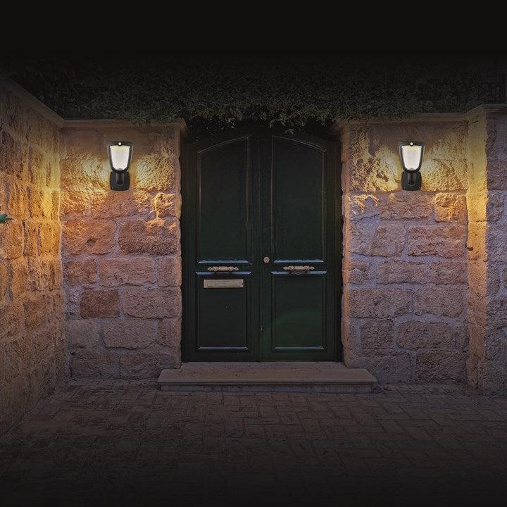 Sylvania YourHome 345 Lumen Solar LED Outdoor Wall Lantern Light with Motion Sensor
