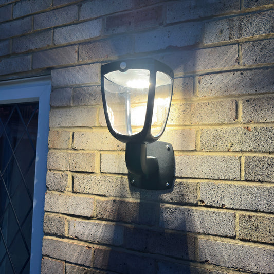 Sylvania YourHome 345 Lumen Solar LED Outdoor Wall Lantern Light with Motion Sensor