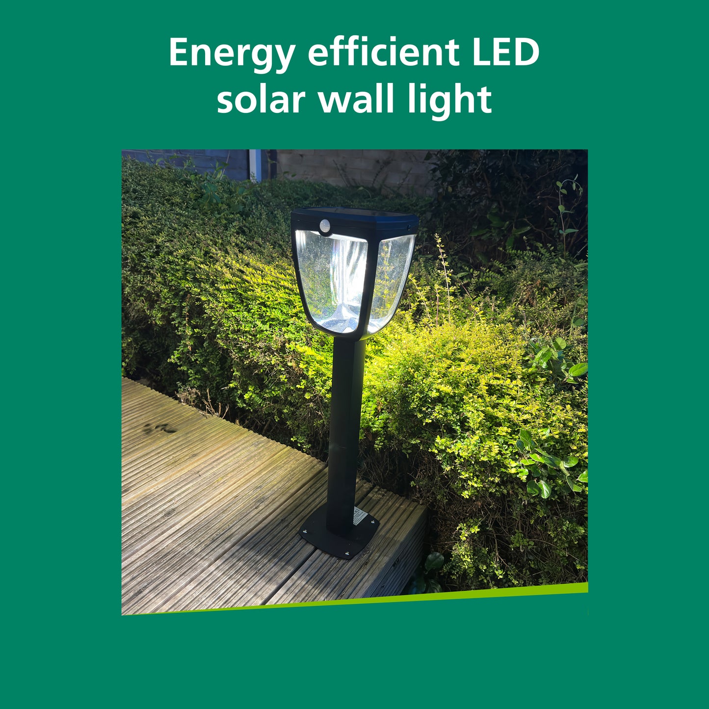 Sylvania YourHome 345 Lumen Solar LED Outdoor Bollard Lantern Light with Motion Sensor