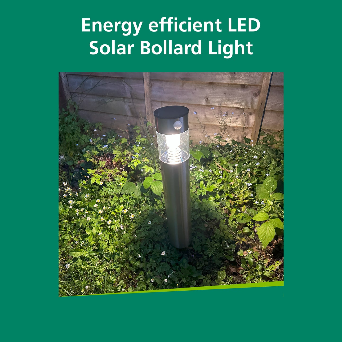 Sylvania YourHome 58 Lumen Solar LED Outdoor Stainless Steel Bollard Light with Motion Sensor - Twin Pack