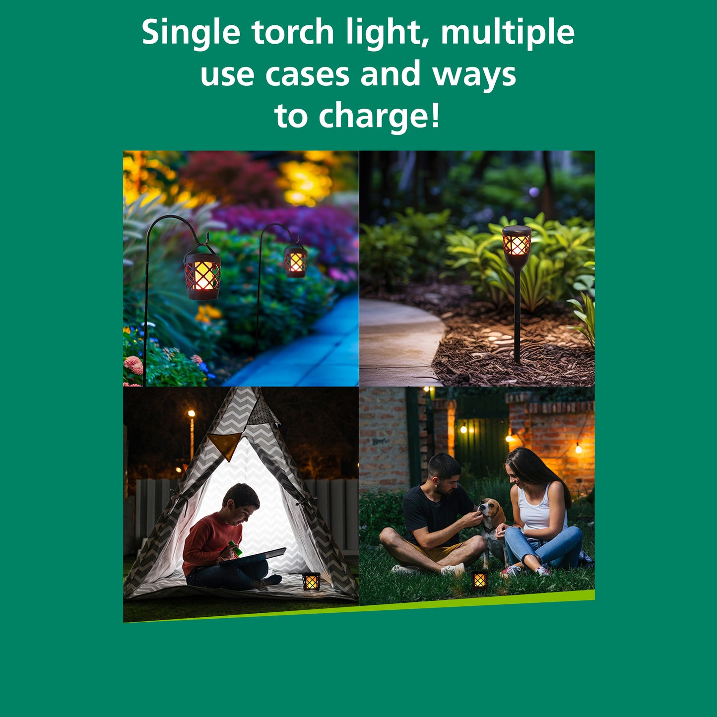 Sylvania YourHome 78 Lumen Solar LED Outdoor Flame Torch Light - Twin Pack