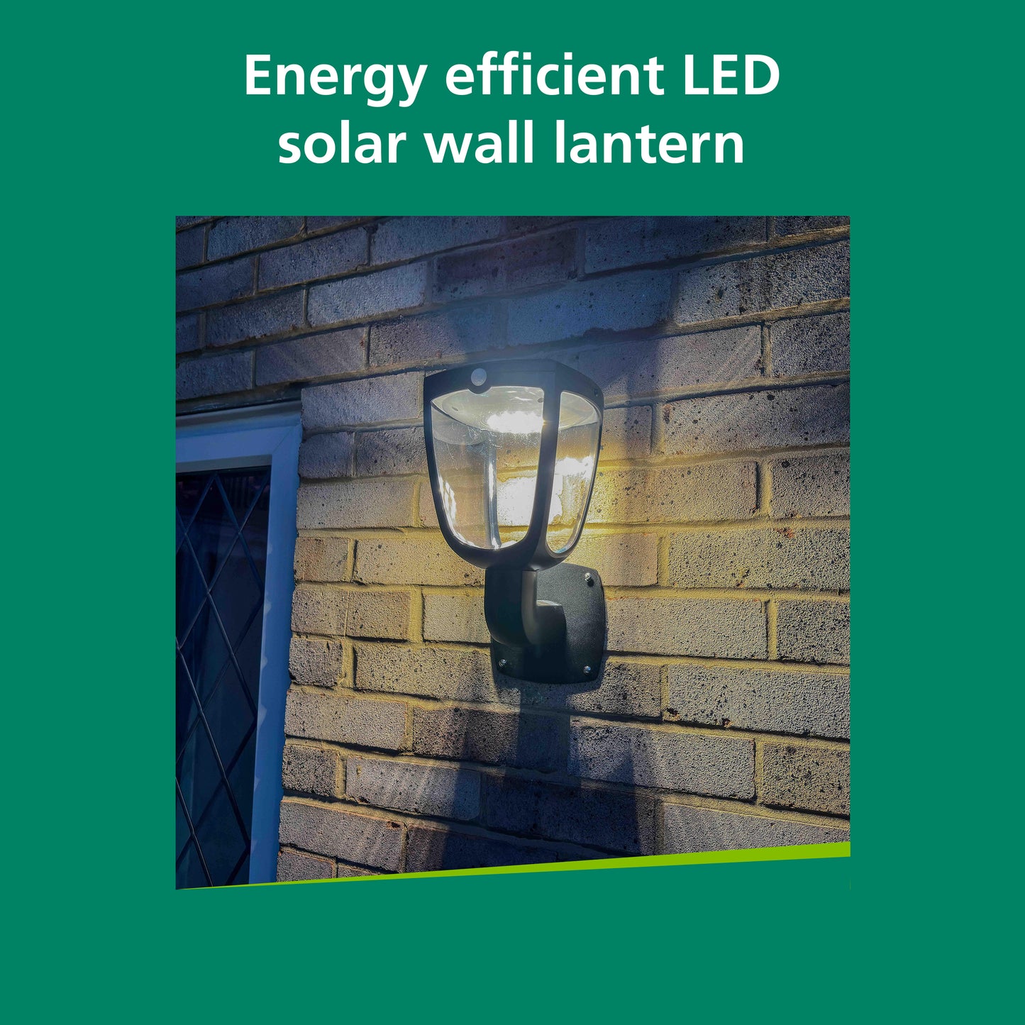Sylvania YourHome 345 Lumen Solar LED Outdoor Wall Lantern Light with Motion Sensor