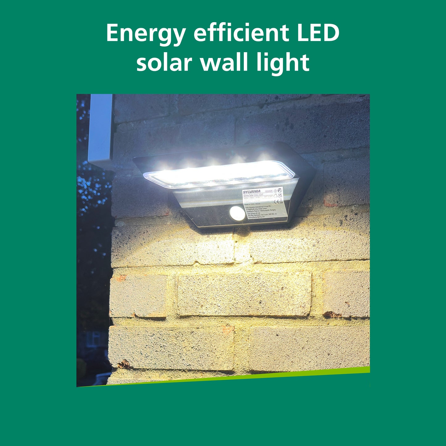 Sylvania YourHome 290 Lumen Solar LED Outdoor Wall Light with Motion Sensor - Twin Pack