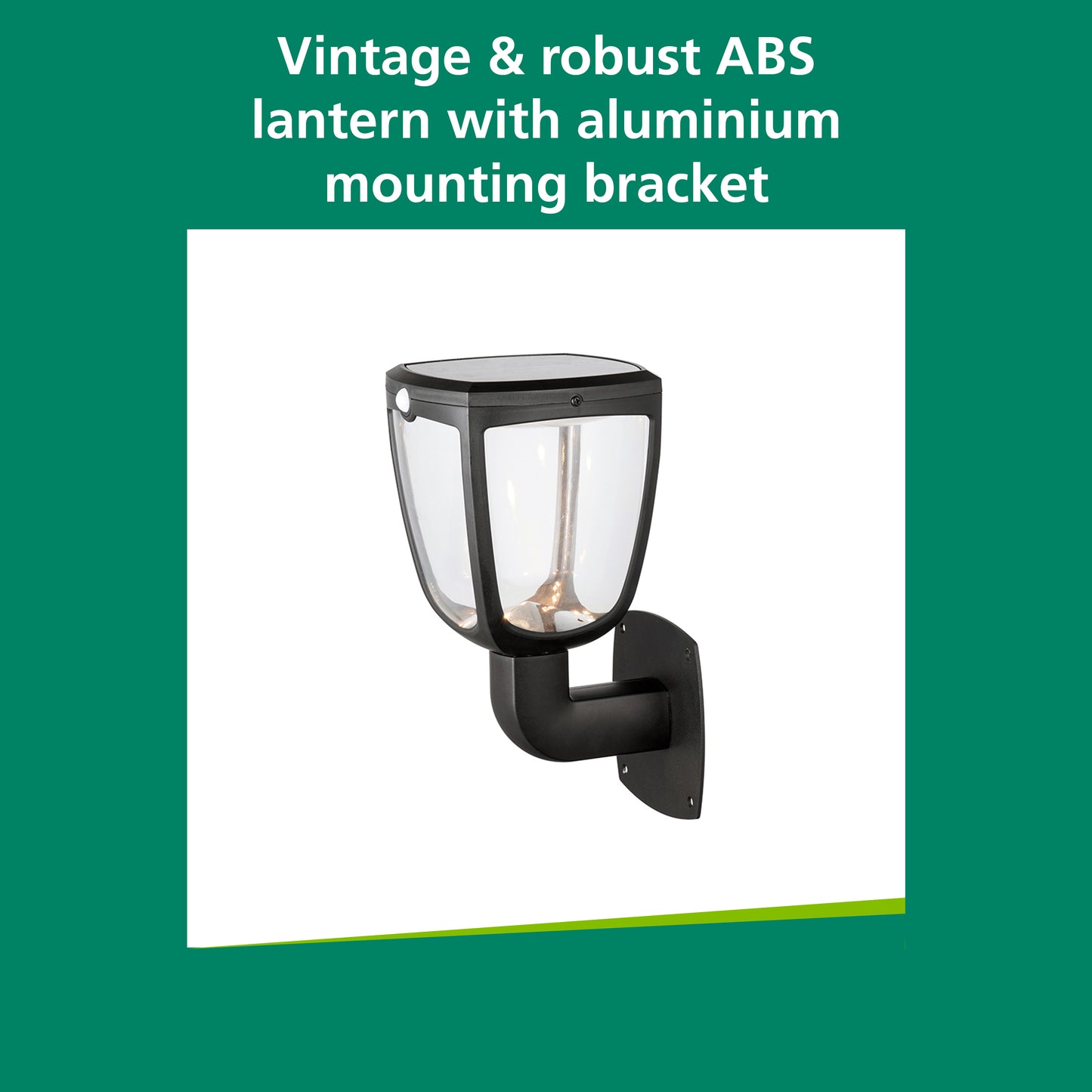 Sylvania YourHome 345 Lumen Solar LED Outdoor Wall Lantern Light with Motion Sensor