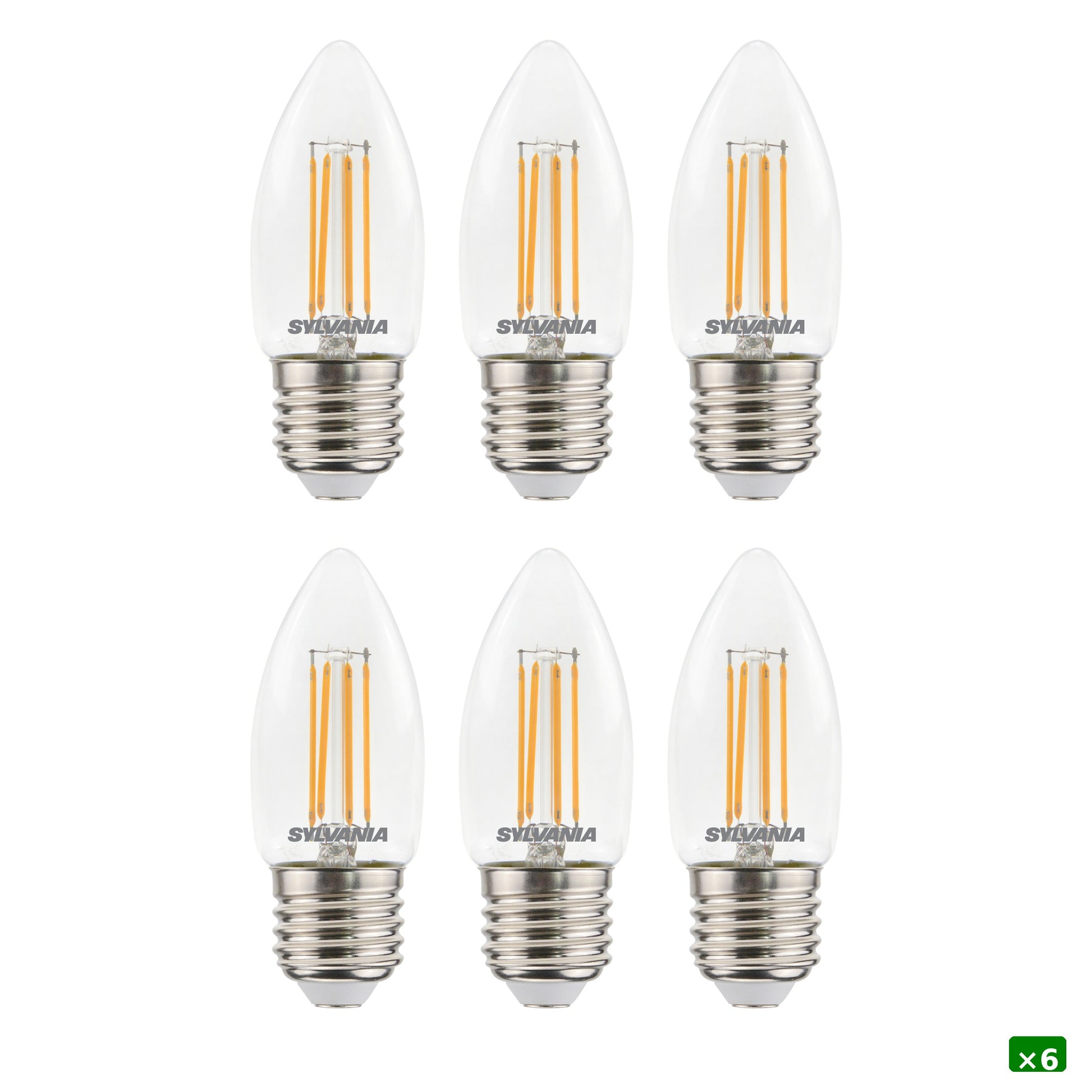 Sylvania ToLEDo RT Candle LED Filament Candle Light Bulb E27 470 Lumens Warm White 2700K Dimmable