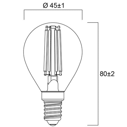 Sylvania ToLEDo Clear Retro Ball Warm White Non-Dimmable E14 4.5W LED Bulb - 4 Pack
