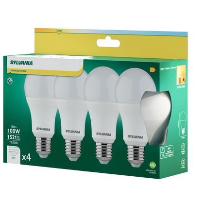 Sylvania ToLEDo GLS LED Light Bulb E27 806 Lumens 2700K/4000K - Pack of 4