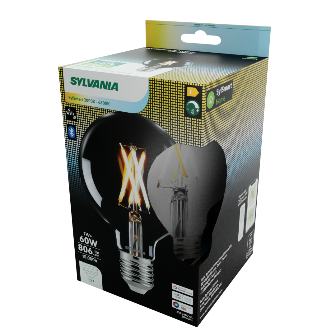Sylvania Smart Lamps Smart LED Large Globe G95 Bulb E27 806 Lumens WiFi Tuneable White Clear