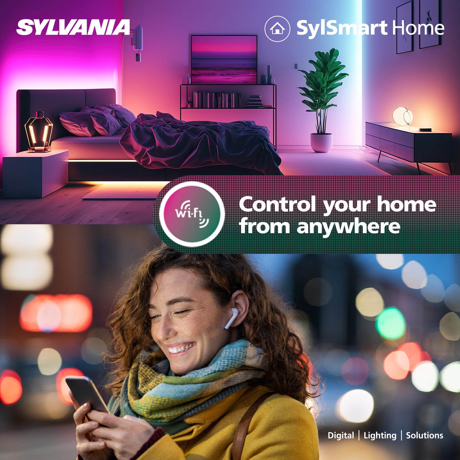 Sylvania Smart Lamps Smart LED Large Globe G95 Bulb E27 806 Lumens WiFi Tuneable White Clear