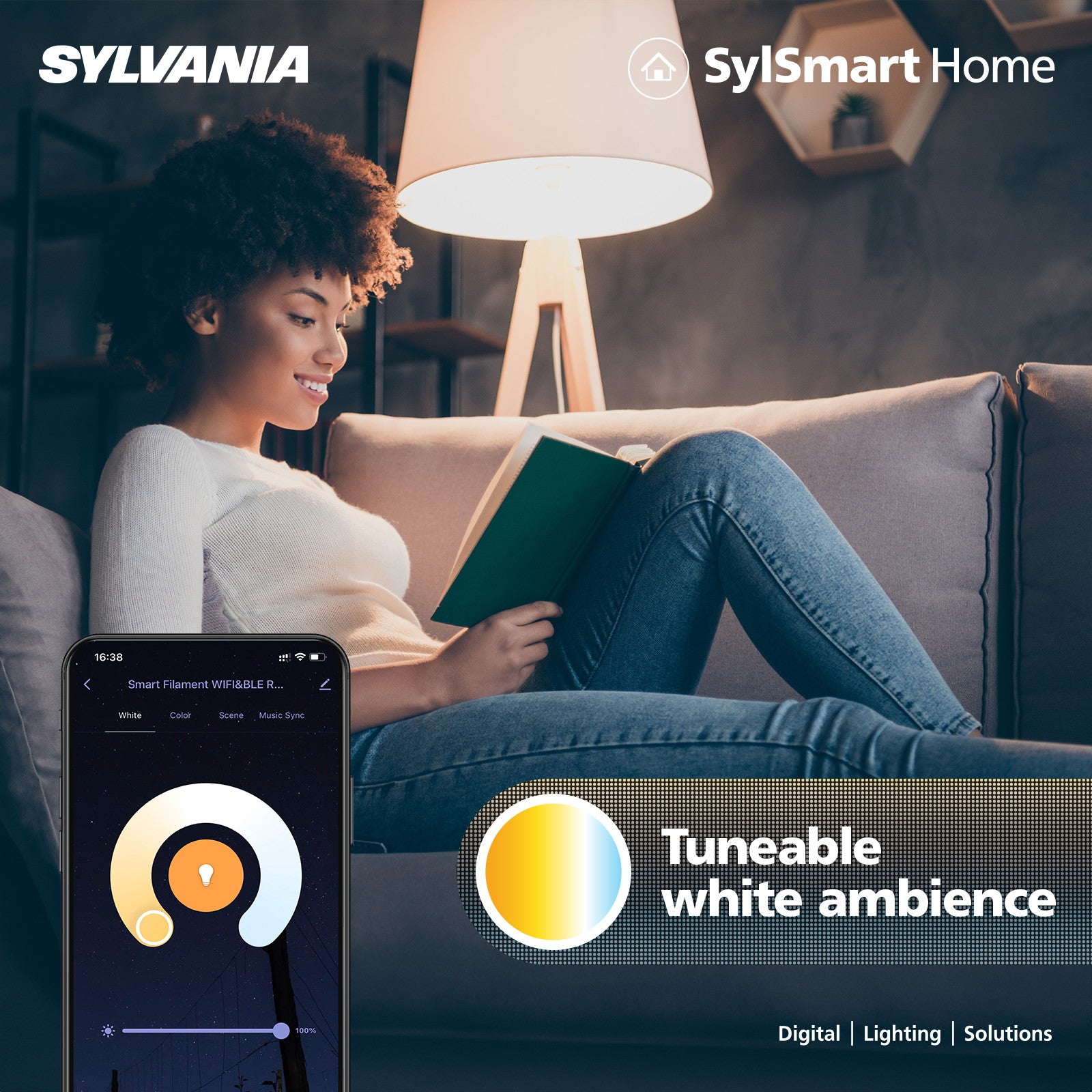 Sylvania Smart Lamps Smart LED Light Bulb E27 806 Lumens WiFi Tuneable White Clear