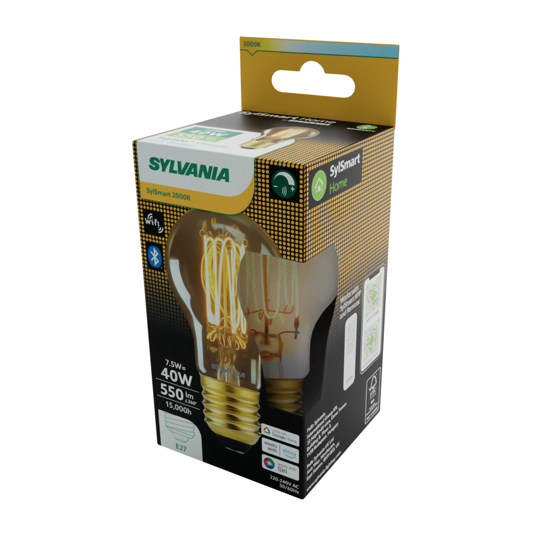 Sylvania Smart Lamps Smart LED Light Bulb E27 806 Lumens WiFi Tuneable White Clear