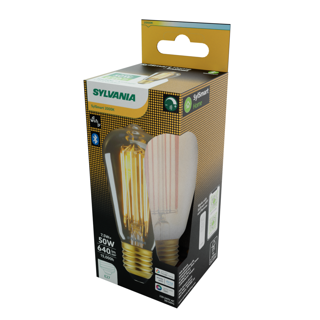 Sylvania Smart Lamps Smart LED Edison ST64 Filament Bulb E27 806 Lumens WiFi Tuneable White
