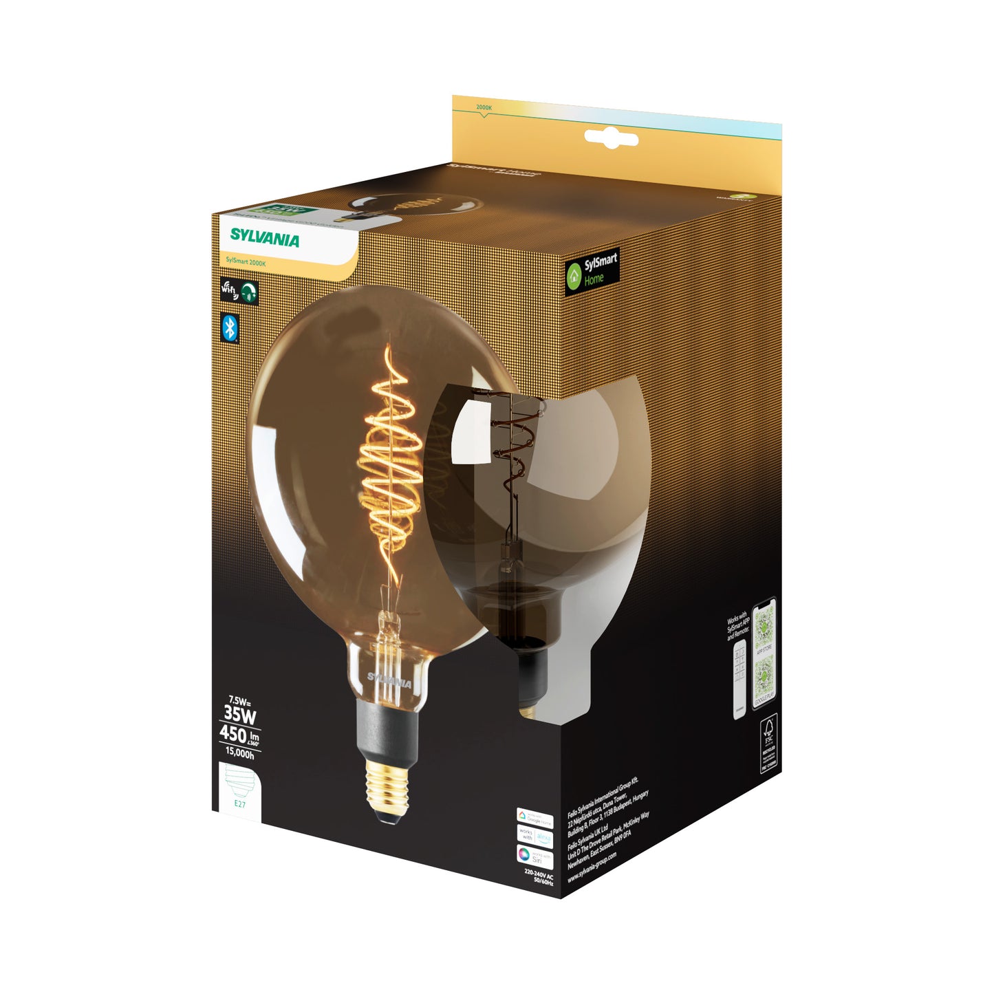 Sylvania Smart Lamps Smart LED Light Bulb E27 450 Lumens WiFi Tuneable White Clear