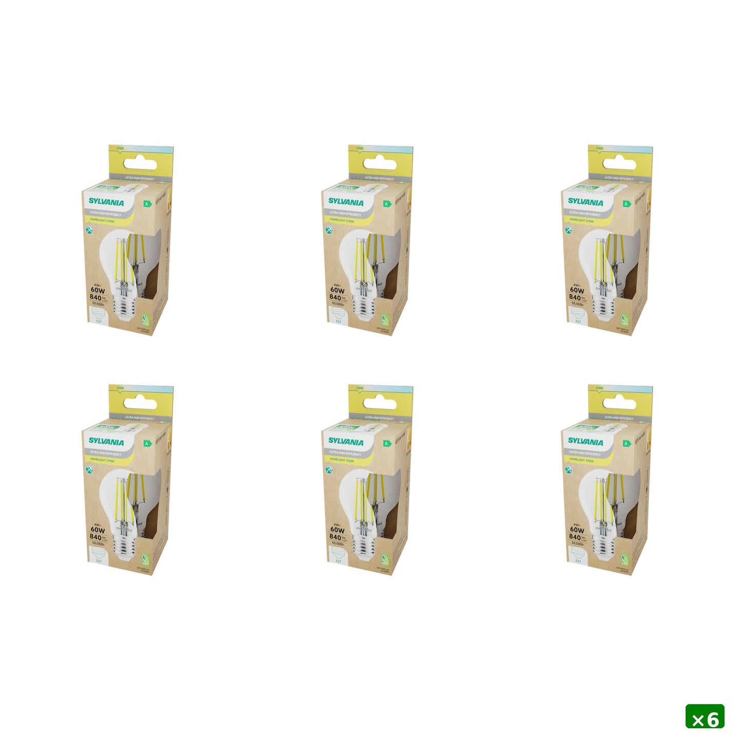 Sylvania ToLEDo Platinum RT LED Filament Light Bulb E27 485 Lumens Warm White 2700K
