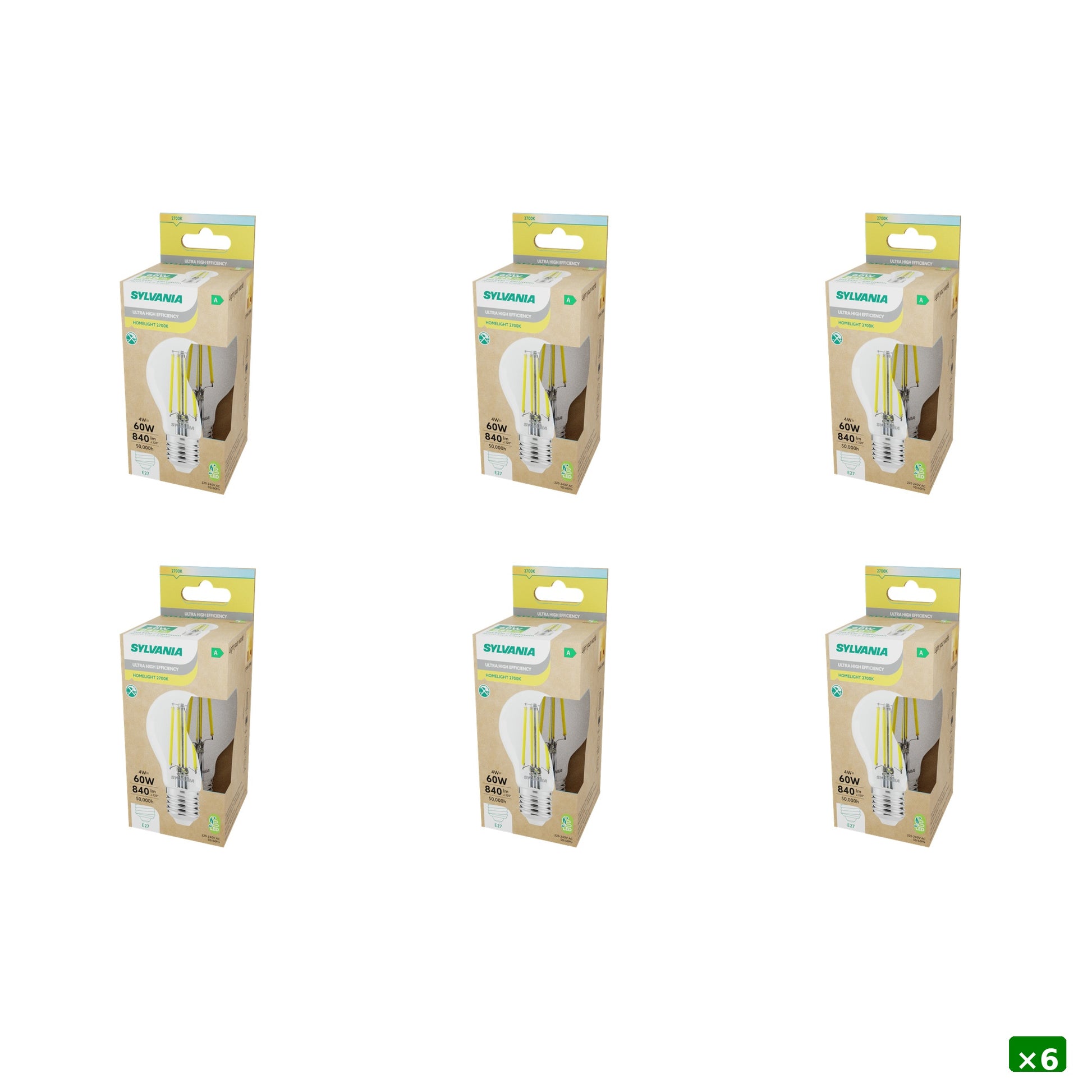 Sylvania ToLEDo Platinum RT LED Filament Light Bulb E27 485 Lumens Warm White 2700K