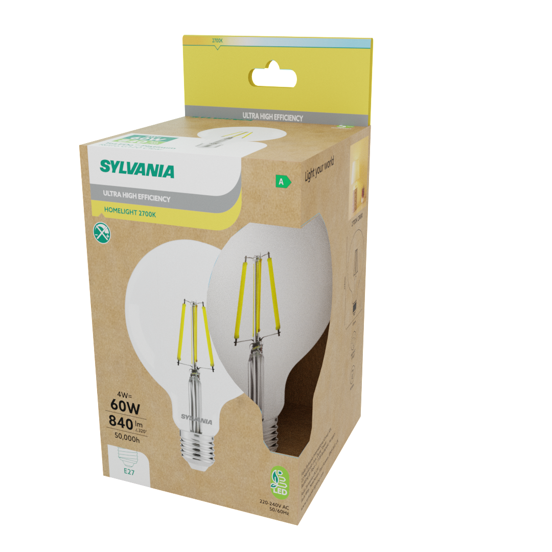 Sylvania ToLEDo Platinum RT LED Filament Extra Large Globe G120 Bulb E27 840 Lumens Warm White 2700K