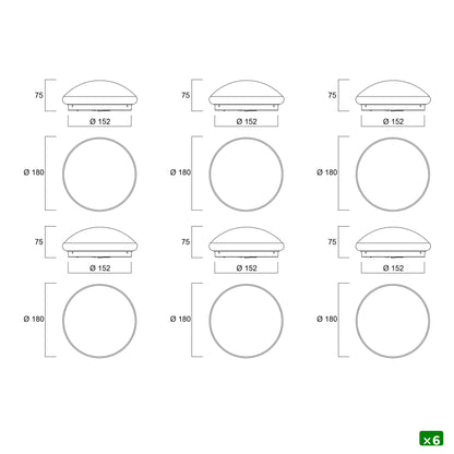Sylvania SylCircle LED Round Ceiling Light 6W 520 Lumens IP54 DualTone Flush Mount