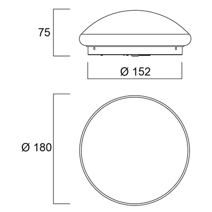 Sylvania SylCircle LED Round Ceiling Light 6W 520 Lumens IP54 DualTone Flush Mount