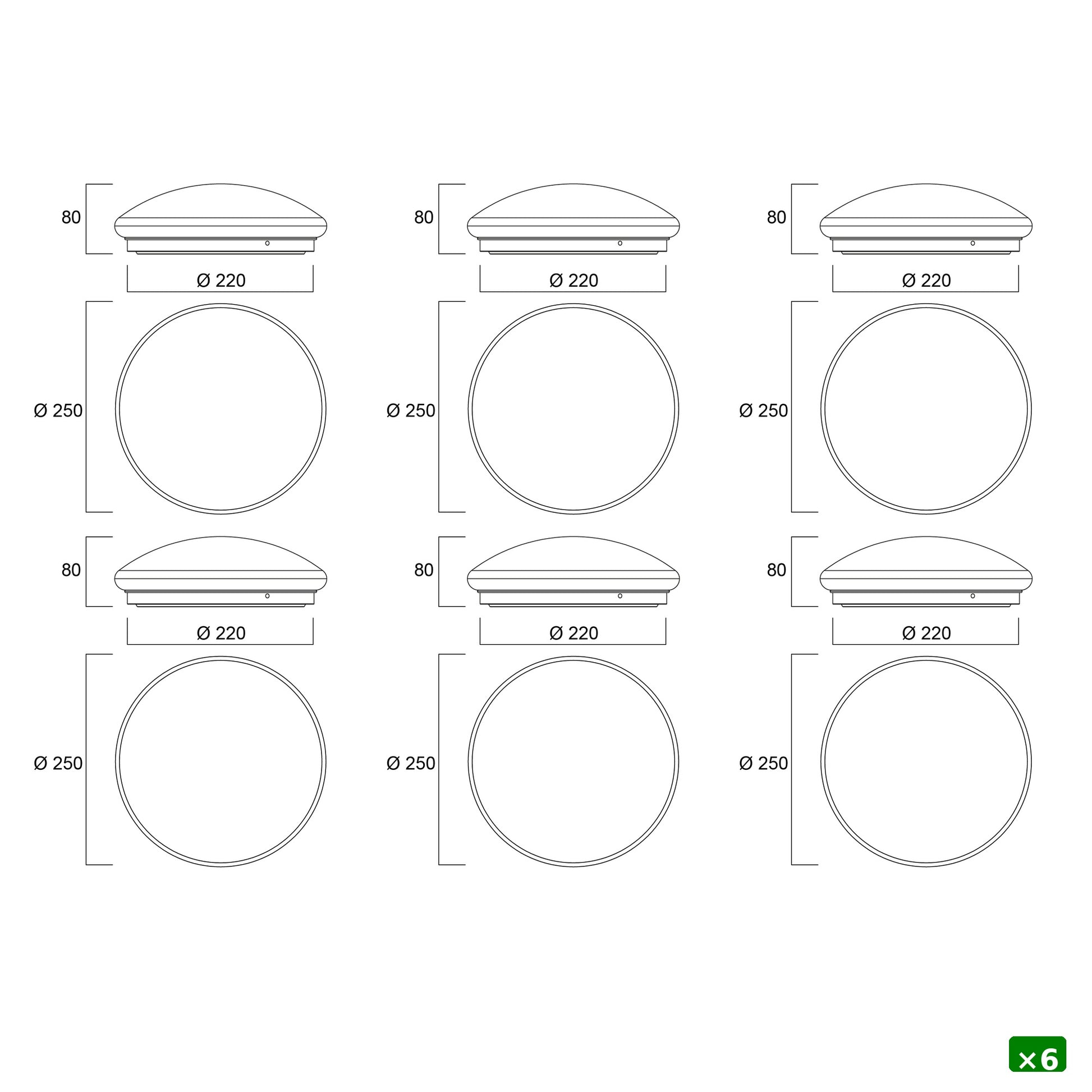 Sylvania SylCircle LED Round Ceiling Light 6W 520 Lumens IP54 DualTone Flush Mount