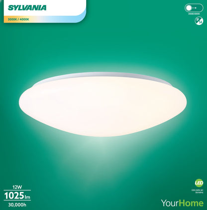 Sylvania SylCircle LED Round Ceiling Light 6W 520 Lumens IP54 DualTone Flush Mount