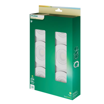 Sylvania SylSpot LED Recessed Spotlight 4.8W 500 Lumens IP65/20 White - Pack of 3