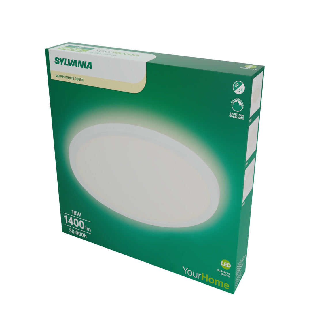Sylvania SylRadiance LED Ceiling Light 18W 1400 Lumens IP54 Flush Mount