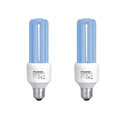 Sylvania Mini Lynx 20W E27 Fly Killer UV-A Black Light Bulb – 2 Pack (BL368 UV-A Technology)