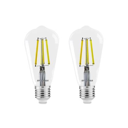 Sylvania Platinum Conical ST64 Retro E27 Ultra-Efficient Warm White 4W A-Class LED Bulb - 2 Pack