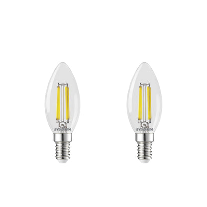 Sylvania Platinum Candle Retro E14 Ultra-Efficient Warm White 2.3W A-Class LED Bulb - 2 Pack