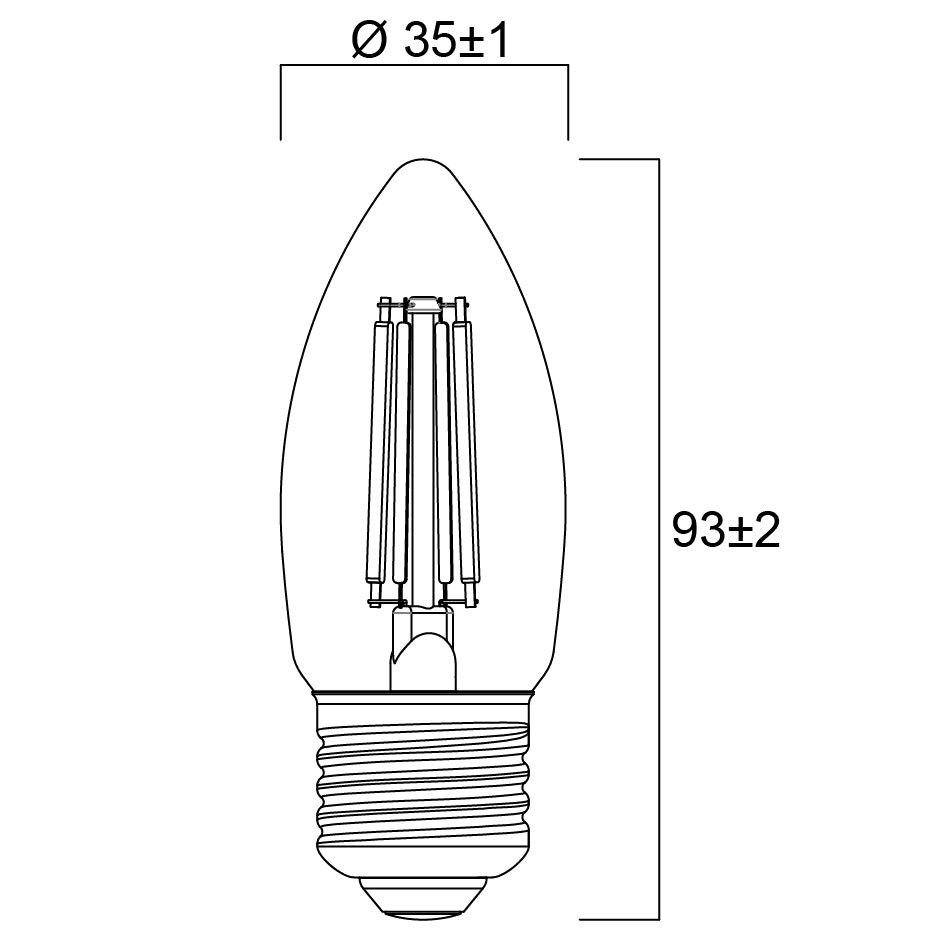 Sylvania ToLEDo Retro Candle E27 4.5W LED Bulb - 10 Pack
