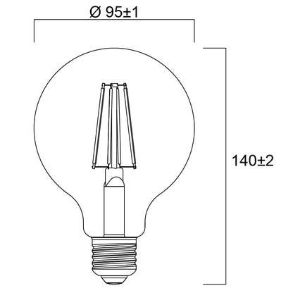 Sylvania Platinum Globe G95 Retro E27 Ultra-Efficient Warm White 4W A-Class LED Bulb